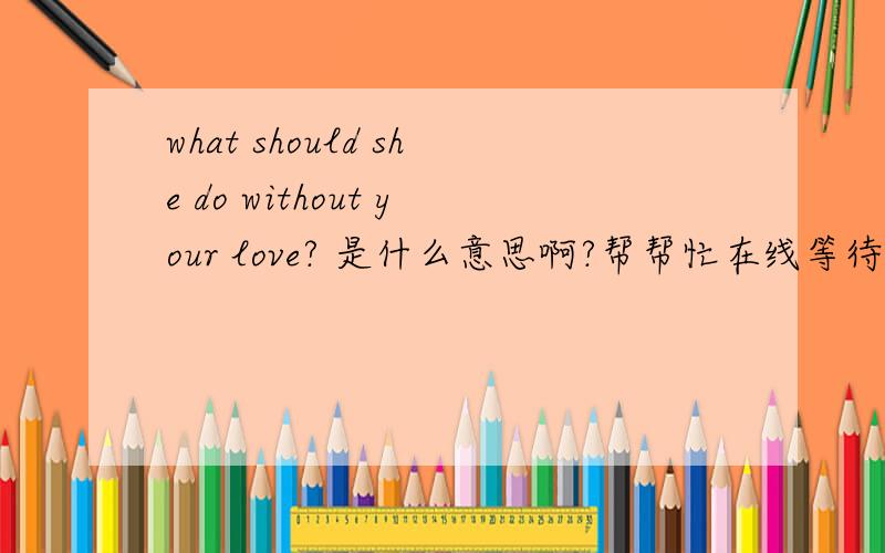what should she do without your love? 是什么意思啊?帮帮忙在线等待啊