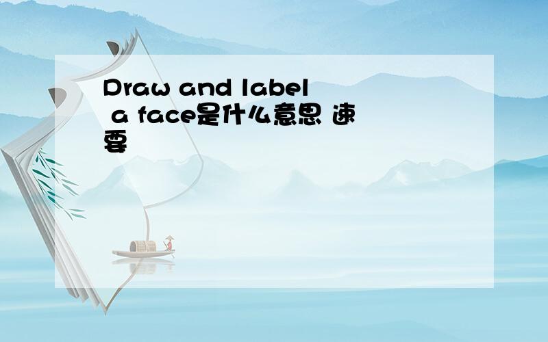 Draw and label a face是什么意思 速要
