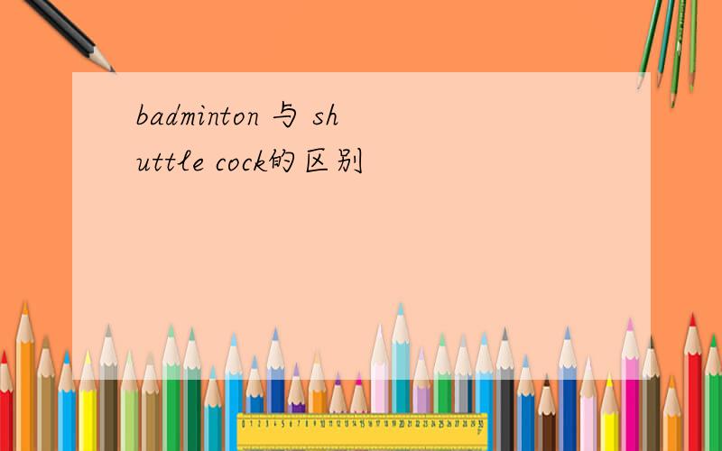badminton 与 shuttle cock的区别