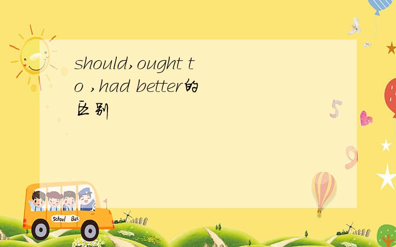should,ought to ,had better的区别