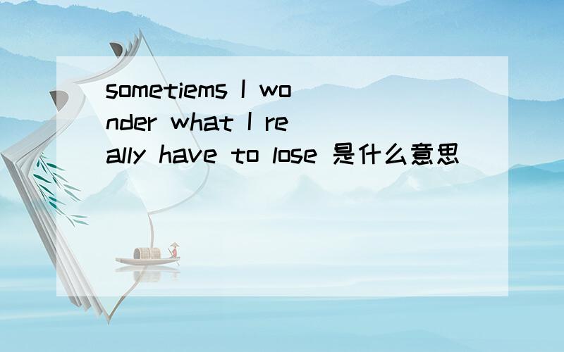 sometiems I wonder what I really have to lose 是什么意思