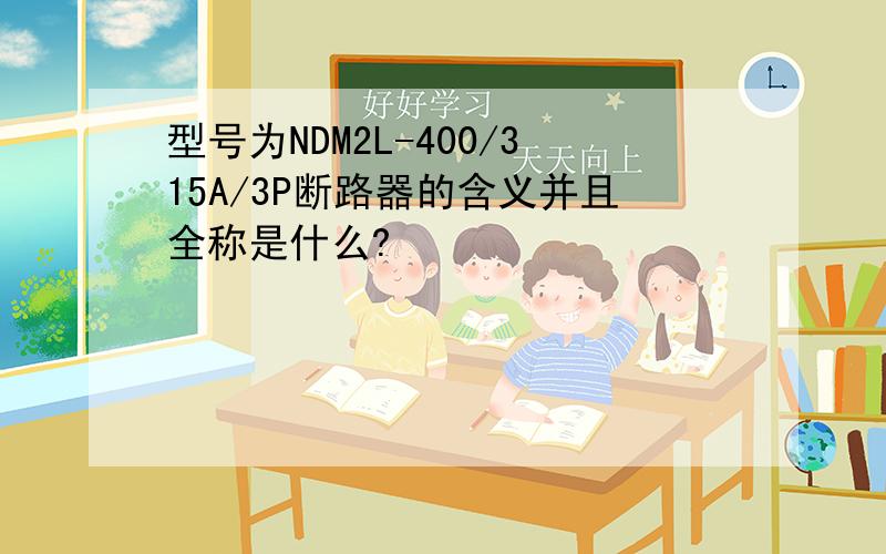 型号为NDM2L-400/315A/3P断路器的含义并且全称是什么?