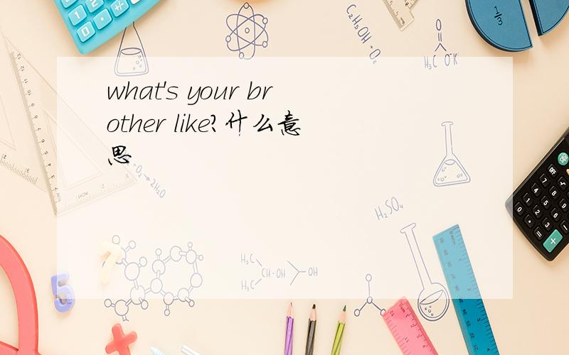what's your brother like?什么意思