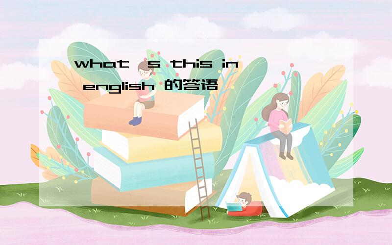 what's this in english 的答语