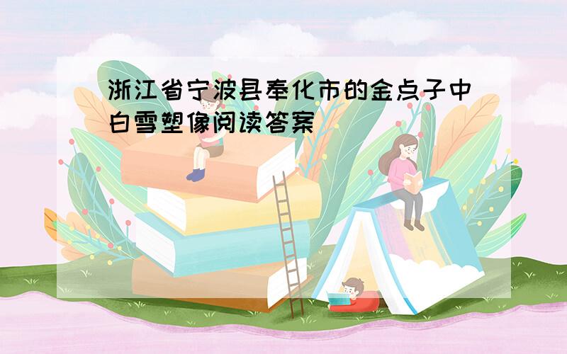 浙江省宁波县奉化市的金点子中白雪塑像阅读答案